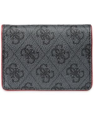 Guess Rfid Quatro G Gusset Card Case Wallet - Gray
