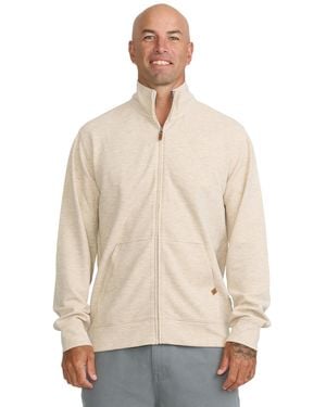 Quiksilver Coastal Texture Full Zip Mock Neck Shirt - Natural