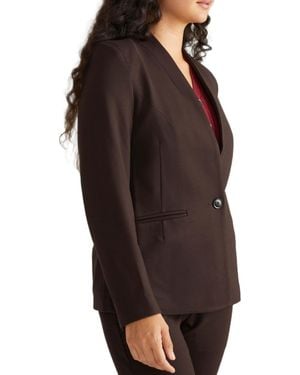 UNIVERSAL STANDARD Lennox Collarless Ponte Blazer - Red