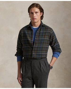 Polo Ralph Lauren Classic-fit Plaid Brushed Flannel Shirt - Black