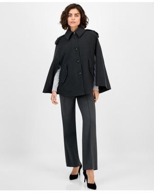 Anne Klein Short Cape Coat - Black