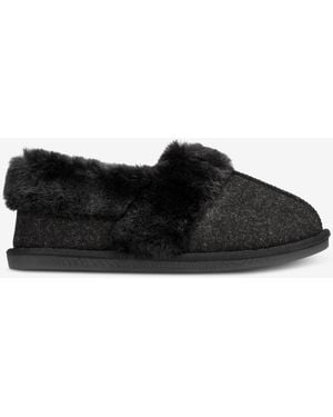 Charter Club Faux-fur-lined Slippers - Black