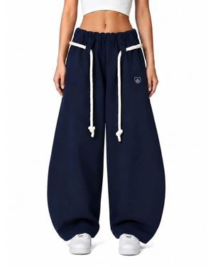 AELFRIC EDEN Barrel Rope-drawstring Sweatpants - Blue