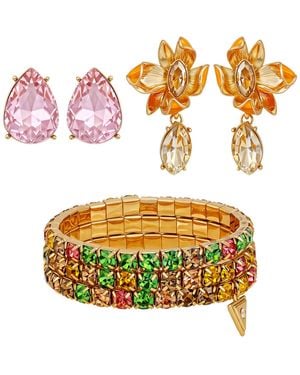 Guess 3-pc. Rose Gold-tone Bracelet And Stud Earrings Set - Multicolor