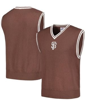 Pleasures San Francisco Giants Knit V-neck Pullover Sweater Vest - Brown