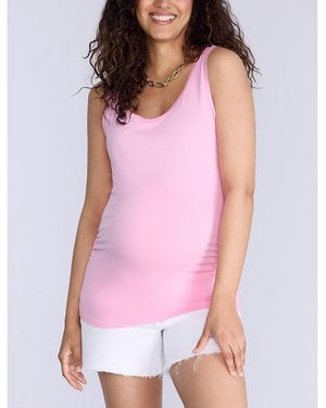 Motherhood Maternity Scoop Neck Side-ruched Maternity Tank Top - Pink