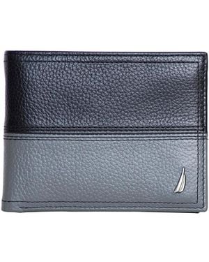 Nautica Bifold Leather Wallet - Blue