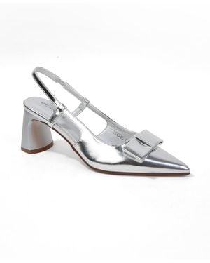 BERNESS Eloise Bow Accent Slingback Pumps - White