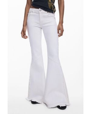 Desigual Flare Leg Jeans - White