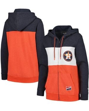 KTZ Houston Astros Color Block Full-zip Hoodie Jacket - Orange