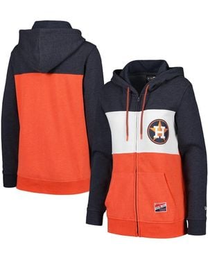 KTZ Houston Astros Color Block Full-zip Hoodie Jacket - Orange