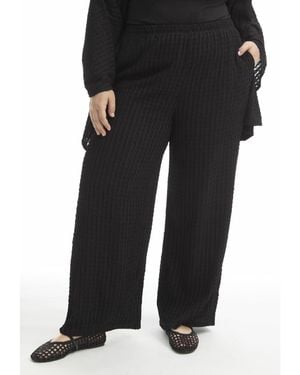 June + Vie June + Vie Plus Size Knitted Pull-on Pants - Black