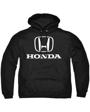 HONDA Standard Logo Graphic Cotton-polyester Blend Pull-over Hoodie - Black