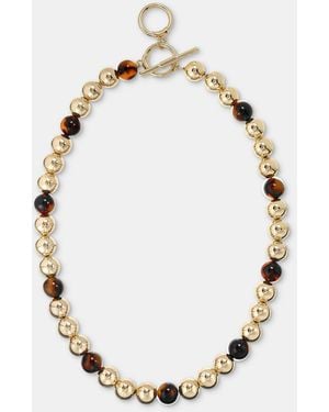 Ralph Lauren Tortoise-look Beaded Collar Necklace - Metallic