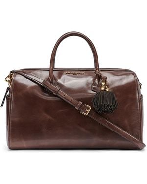 KARL LAGERFELD Perette Small Leather Satchel Handbag - Brown