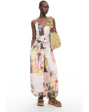 Desigual Printed Long Jumpsuit - Metallic