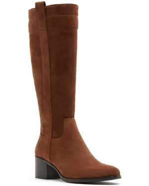 La Canadienne Announce City Dry Suede Zipper Boots - Brown