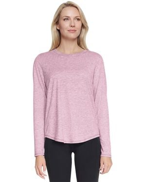 Skechers Swift Stripe Long-sleeve Crewneck T-shirt - Pink