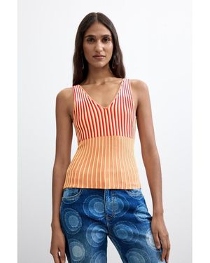 Desigual Sleeveless Knit Top - Blue