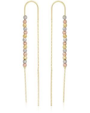Spero London Sterling Silver Dorica Chain Bead Drop Earring - White