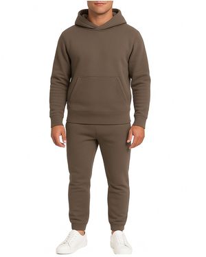 Galaxy By Harvic Pull-on Hoodie And Sweatpants Set - Brown