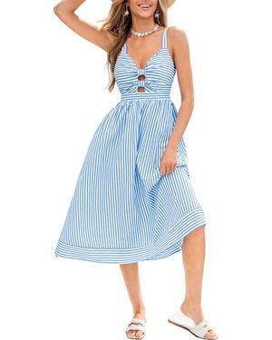 CUPSHE Sweetest Striped Maxi Beach Dress - Blue