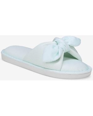 Charter Club Striped Bow Slide Slippers - Blue