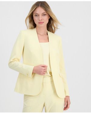 BarIII Collarless Open-front Bi-stretch Blazer - Yellow