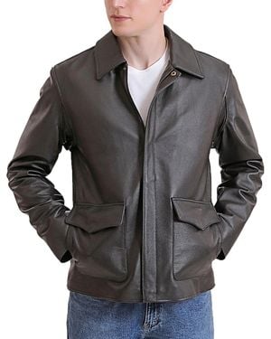 Landing Leathers Men Raider Indy-style Leather Legend Jacket - Gray