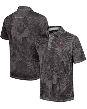 Tommy Bahama Black/gray Usc Trojans Sport Santiago Paradise Polo Shirt