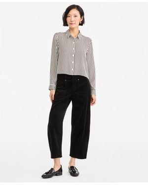 On 34th High Rise Corduroy Utility Barrel Pants - Gray