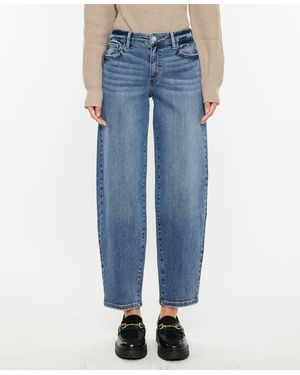 Kancan High Rise Barrel Jeans - Blue