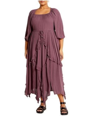 City Chic Plus Size Arzel Dress - Purple