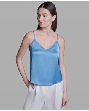 BCBGMAXAZRIA Sleeveless V-neck Cami Top - Blue