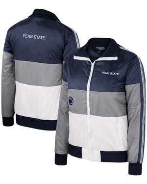 The Wild Collective Penn State Nittany Lions Color-block Puffer Full-zip Jacket - Blue