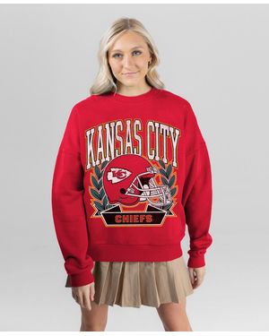 Gameday Couture Kansas City Chiefs Classic Archives Premium Fleece Oversized Crewneck Sweatshirt - Red