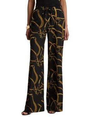 Ralph Lauren Belting Print Wide Leg Pants - Black