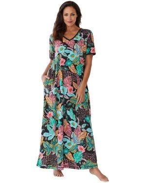 Dreams & Co. Petite Long T-shirt Lounger - Blue