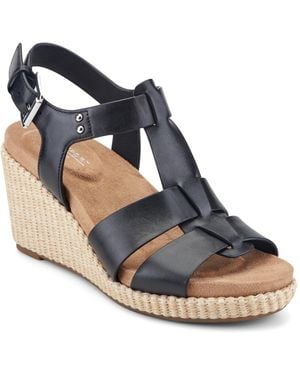 Rockport Belle Strappy Wedge Sandals - Blue