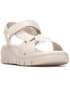 Xti Comfort Wedge Strappy Sandals - Natural
