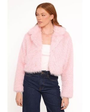 Petal & Pup Bobbi Faux Fur Jacket - White