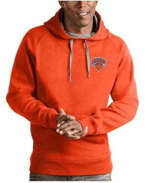 Antigua New York Knicks Victory Pullover Hoodie - Orange