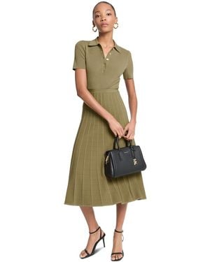 Michael Kors Michael Polo Collar Short-sleeve Midi Dress - Green