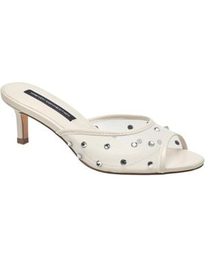 French Connection Rochelle Mesh Kitten Heel - White