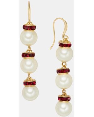 Charter Club Stone & Imitation Pearl Linear Drop Earrings - White