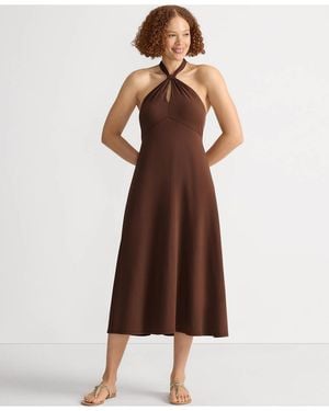 Lands' End Cotton Modal Halter Midi Dress - Brown