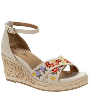 Style & Co. . Theaa X-band Wedge Espadrilles Sandals - Metallic