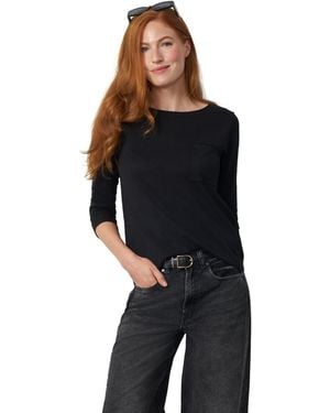 Cable & Gauge Boat-neck High-low Sweater - Black