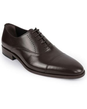 VELLAPAIS Dinero Lace-up Oxford Dress Shoes - Brown
