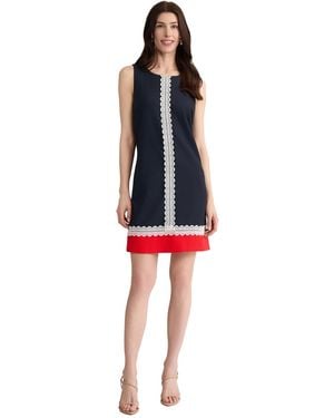Jones New York Petite Sleeveless Round Neck Short Dress - Red